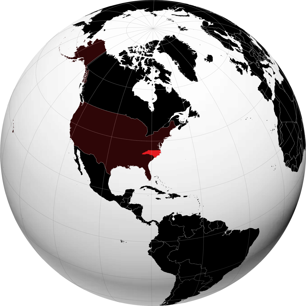 Carolina del Nord sul globo