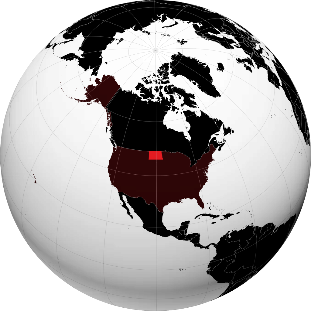Dakota del Nord sul globo
