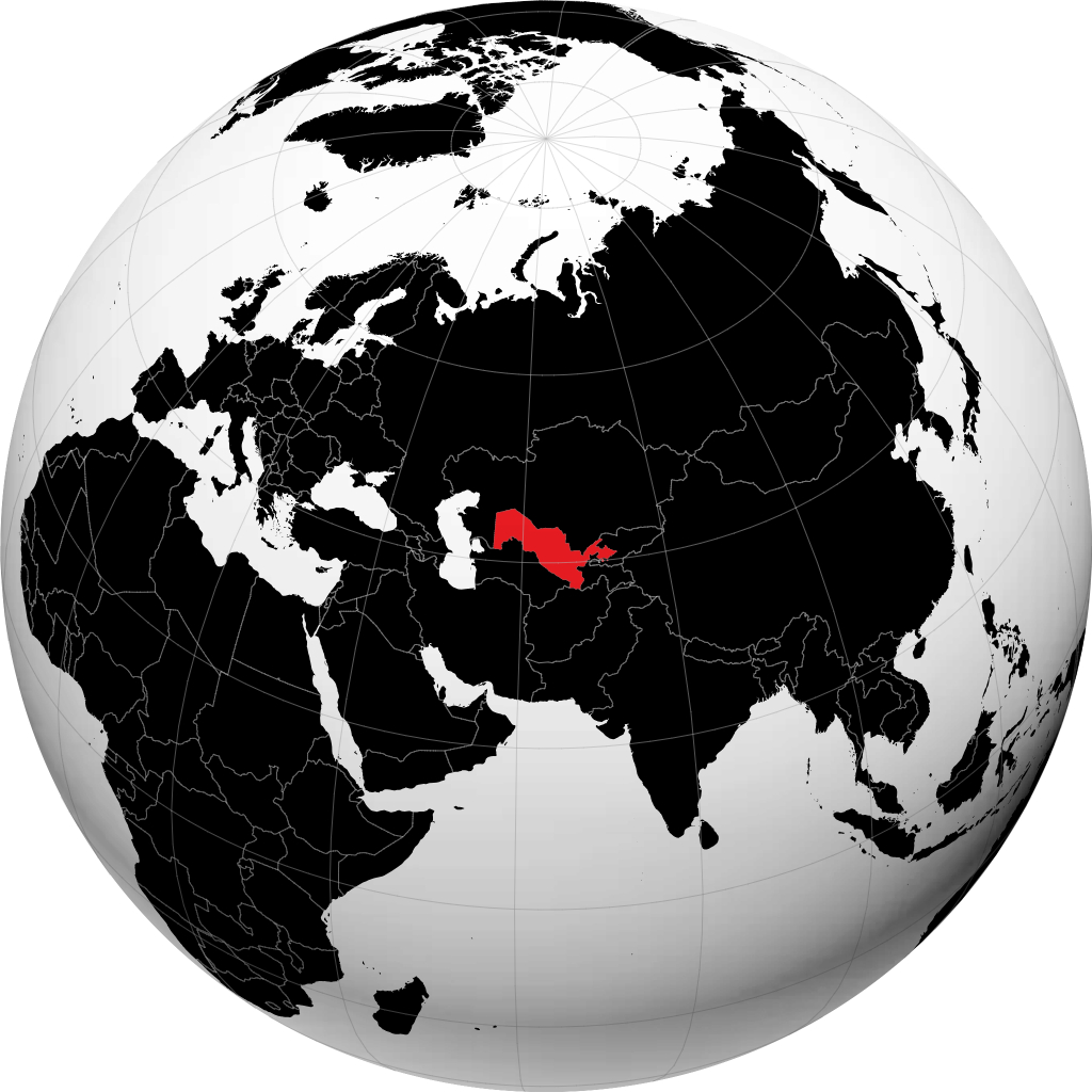 Uzbekistan sul globo
