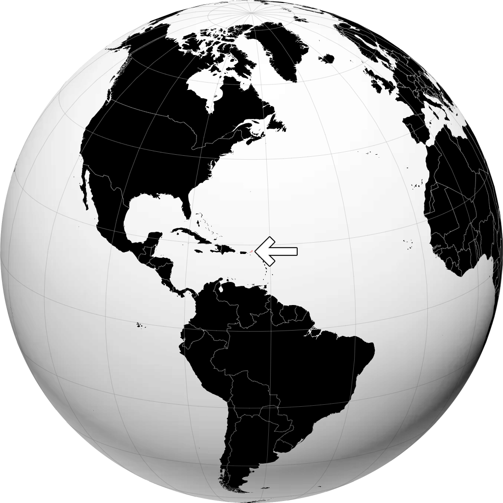 Isole Vergini Britanniche sul globo