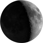 Luna crescente, illuminazione 42.8%