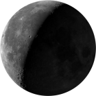Luna calante, illuminazione 38.5%
